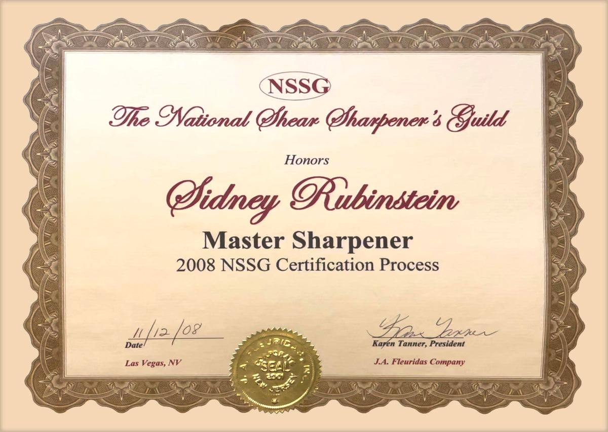 Master sharpener certificate